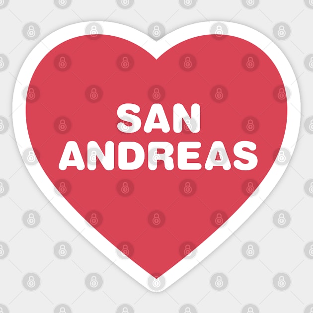 San Andreas California Bold Red Heart Sticker by modeoftravel